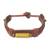 Men's horn and leather wristband bracelet, 'Fusion in Tan' - Handcrafted Men's Horn and Leather Wristband Bracelet