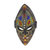 Máscara de madera africana - Máscara de pared africana de buena suerte de madera tallada a mano multicolor