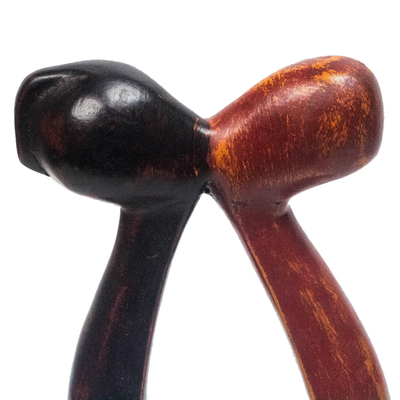 Wood sculpture, 'African Lovers' - Abstract Romantic Sese Wood Sculpture from Ghana