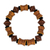 Recycled plastic beaded stretch bracelet, 'Brown Style' - Recycled Plastic Beaded Stretch Bracelet in Brown from Ghana (image 2a) thumbail