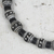 Ceramic and recycled plastic beaded necklace, 'Dark Champion' - Ceramic and Recycled Plastic Beaded Necklace from Ghana