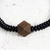 Wood and recycled plastic beaded pendant necklace, 'Chocolate Geometry' - Geometric Wood and Recycled Plastic Beaded Pendant Necklace