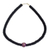 Halskette mit Perlenanhänger aus Holz und recyceltem Kunststoff - Halskette mit Perlenanhänger aus violettem Holz und recyceltem Kunststoff