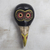 African wood mask, 'Avian Eyes' - Brown with Red and Yellow Hand Carved Wood African Bird Mask (image 2) thumbail