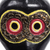African wood mask, 'Avian Eyes' - Brown with Red and Yellow Hand Carved Wood African Bird Mask