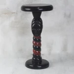 Wood accent table, 'Fafali Spiral' - Spiral Pattern Cedar Wood Accent Table from Ghana