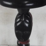 Wood accent table, 'Fafali Spiral' - Spiral Pattern Cedar Wood Accent Table from Ghana