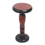 Wood accent table, 'Fafali Spiral' - Spiral Pattern Cedar Wood Accent Table from Ghana