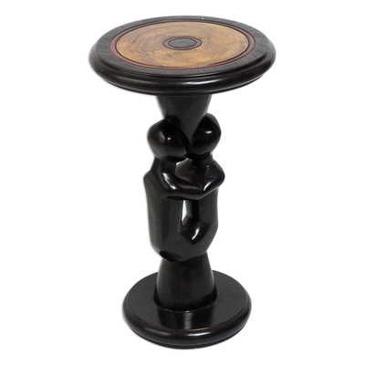 Romantic Cedar Wood Accent Table from Ghana