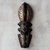 African wood mask, 'Volta Chief' - Royalty-Themed Sese Wood African Mask from Ghana thumbail
