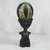 Wood sculpture, 'Black Akuaba' - Sese Wood and Brass Akuaba Doll Sculpture from Ghana