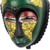 African wood mask, 'Green Baule' - Green and Gold African Wood Baule-Inspired Mask from Ghana
