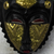 African wood mask, 'Baule Friendship' - Black and Gold African Wood Baule-Inspired Mask from Ghana (image 2c) thumbail