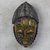 African wood mask, 'Yellow Baule' - Yellow and Gold African Wood Baule-Inspired Mask from Ghana thumbail