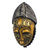 African wood mask, 'Yellow Baule' - Yellow and Gold African Wood Baule-Inspired Mask from Ghana (image 2d) thumbail