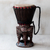 Wood drum, 'Eagle Call' - Brown and Red Handcrafted Wood Djembe Drum with Eagle Base