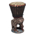 Tambor de madera, 'Eagle Call' - Tambor Djembe de madera hecho a mano en marrón y rojo con base de águila