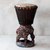 Wood drum, 'Eagle Call' - Brown and Red Handcrafted Wood Djembe Drum with Eagle Base (image 2b) thumbail