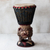 Wood drum, 'Tiger Call' - Brown and Cream Handcrafted Wood Djembe Drum with Tiger Base thumbail