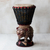 Wood drum, 'Tiger Call' - Brown and Cream Handcrafted Wood Djembe Drum with Tiger Base (image 2b) thumbail