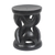 Wood decorative stool, 'Celebrate Unity' - Handmade Wood Decorative Stool in Black from Ghana