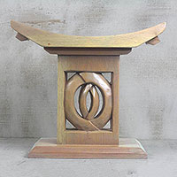 Wood decorative stool, Adode Throne