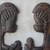 Paneles en relieve de madera, 'Feeding Mothers' (par) - Paneles en relieve de madera Sese para madre e hijo de Ghana (par)