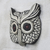African wood mask, 'Bubo Owl' - African Wood Bubo Owl Wall Mask from Ghana