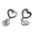 Sterling silver dangle earrings, 'Gye Nyame with Heart' - Adinkra Gye Nyame Dangle Earrings from Ghana (image 2d) thumbail