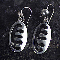 Sterling silver dangle earrings, 'Ese Ne Tekrema'