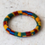 Cotton kente bangle bracelet, 'Enchanting Odo' - Cotton Kente and Sese Wood Bangle Bracelet from Ghana