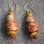 Wood and recycled plastic beaded dangle earrings, 'Rejoice in Beauty' - Sese Wood and Recycled Plastic Beaded Dangle Earrings