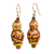 Wood and recycled plastic beaded dangle earrings, 'Rejoice in Beauty' - Sese Wood and Recycled Plastic Beaded Dangle Earrings