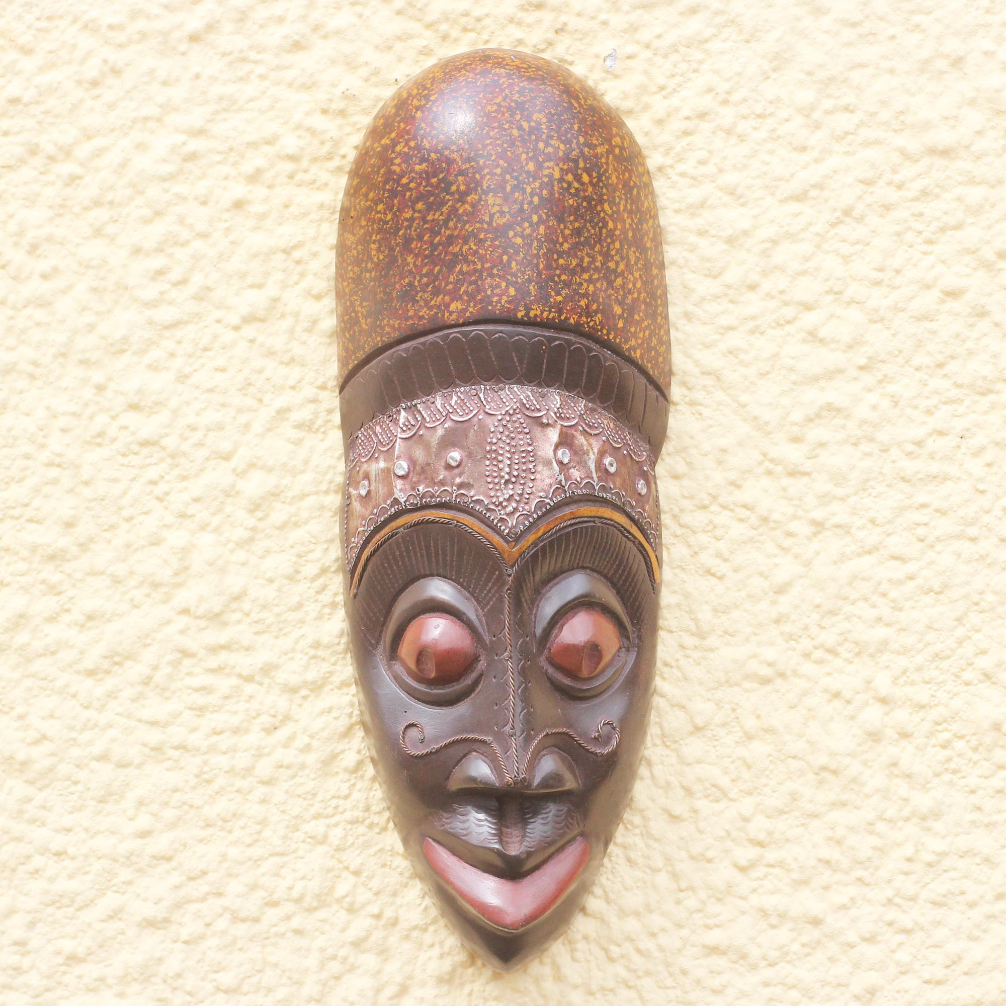 Artistic Unique African Sese Wood Mask from Ghana - Happy Africa | NOVICA