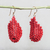 Ohrhänger aus recycelten Kunststoffperlen - Rote Perlenohrringe aus recyceltem Kunststoff aus Ghana
