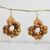 Wood and recycled plastic beaded dangle earrings, 'Wooden Wreaths' - Wood and Recycled Plastic Beaded Earrings from Ghana