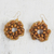 Wood and recycled plastic beaded dangle earrings, 'Wooden Wreaths' - Wood and Recycled Plastic Beaded Earrings from Ghana