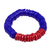 Recyceltes Stretch-Armband aus Kunststoffperlen, 'Adepa'. - Rotes und blaues Stretch-Armband aus recyceltem Kunststoff mit Perlen