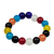 Glass beaded stretch bracelet, 'Rainbow Nkunim' - Colorful Recycled Glass Beaded Stretch Bracelet from Ghana (image 2a) thumbail