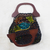 Glass beaded handle handbag, 'Love Beads' - Black Glass Beaded Handle Handbag from Ghana