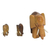 Ebony wood figurines, 'Leading Mother' (set of 3) - Ebony Wood Elephant Figurines from Ghana (Set of 3)
