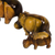 Figuritas de madera, (juego de 3) - Figuras de hipopótamo de madera de teca talladas a mano de Ghana (juego de 3)