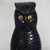 Ebony wood sculpture, 'Black Owl' - Ebony Wood Owl Sculpture in Black from Ghana