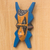 Wood African mask, 'Bibawa' - Blue and Orange Hand Carved Wood African Goodness Wall Mask (image 2b) thumbail