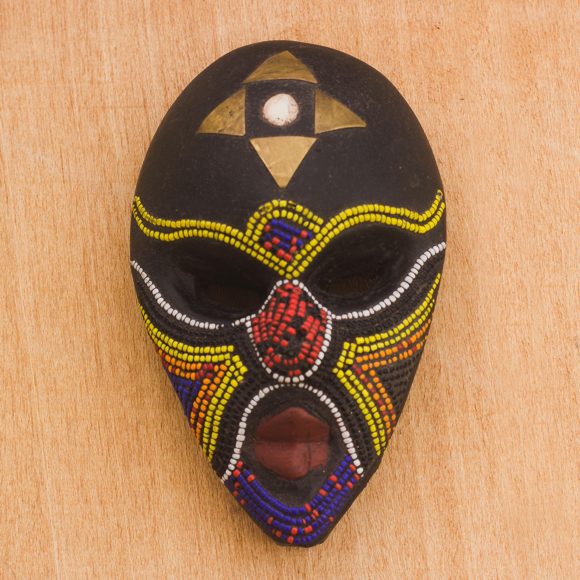 Amazing Coloured Wooden Mexican Mask 50 cm Wall New Decor Multi Colour Various 