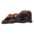 Ebony wood sculpture, 'Relaxing Lion' - Hand-Carved Ebony Wood Lion Sculpture from Ghana thumbail