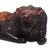 Ebony wood sculpture, 'Relaxing Lion' - Hand-Carved Ebony Wood Lion Sculpture from Ghana (image 2e) thumbail