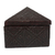 Dekorative Box aus Aluminium und Holz, 'Triangle Delight - Dreieckige, geprägte Aluminium- und Holz-Dekorschachtel