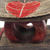 Wood mini stool, 'Beautiful Love' - Heart Motif Wood Mini Stool from Ghana