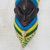 African wood mask, 'Colorful Sankofa' - Adinkra-Themed African Wood Wall Mask from Ghana